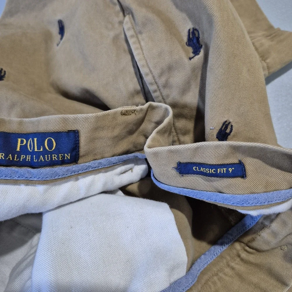 Polo Ralph Lauren Shorts Mens 35 Khaki Tan Classic Fit 9